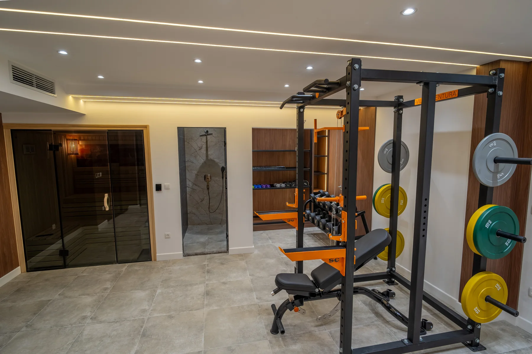 Private gym and sauna